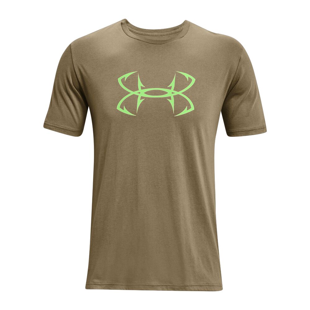Under Armour Men's UA Fish Hook Logo Short Sleeve T-Shirt in Tent/Lime