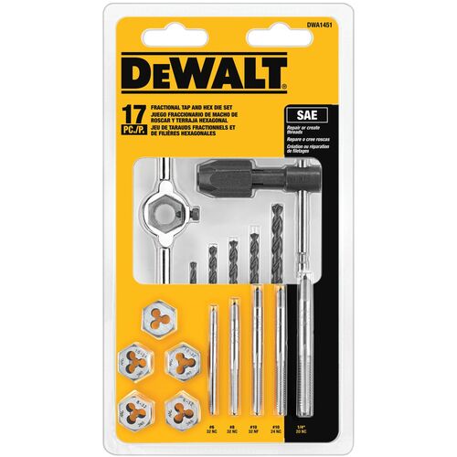 Fractional Tap and Hex Die Set - 17-Pieces