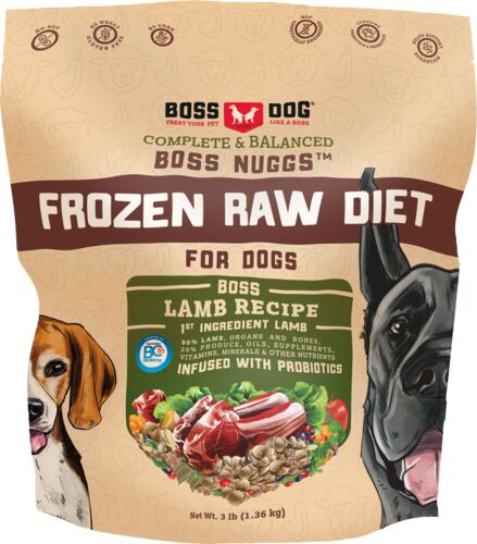 Frozen Raw Diet Lamb Entrees Dog Food 3 Lb