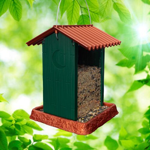Green Hopper Style Birdfeeder
