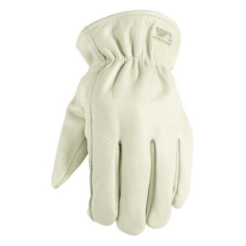 Full Grain Cowhide Leather Work Gloves in White