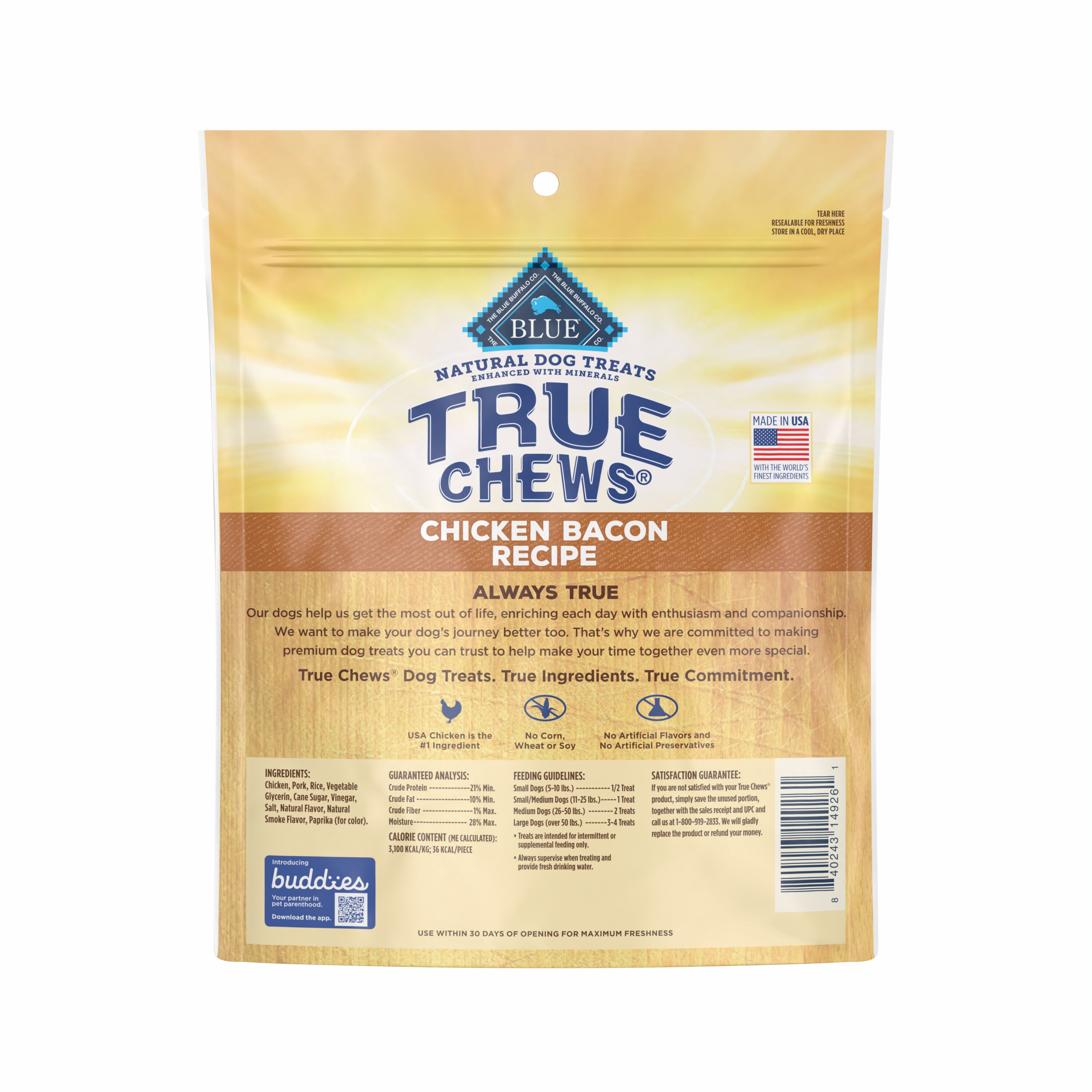 True Chews Premium Chicken Bacon Recipe Natural Dog Treats 12 oz