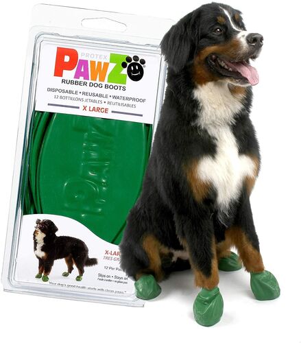 Natural Rubber Dog Boots  X-Large in Green