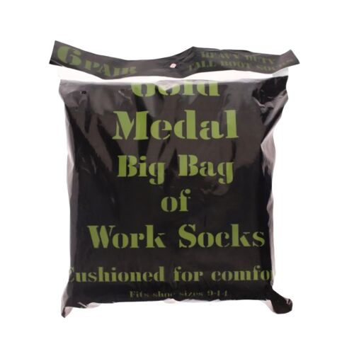 Men's Big Bag Work Socks - 6-Pack