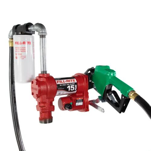 12V DC 15 GPM Fuel Transfer Pump with Nozzle and Particulate Filter Kit