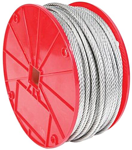 Galvanized Uncoated Steel Cable 3/16" - (Sold by the Foot)