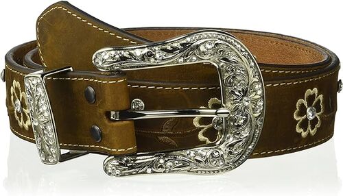 Women's Floral Stitch Berry Concho Belt