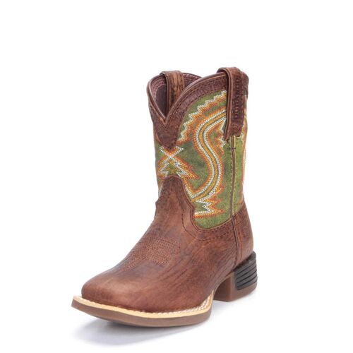 Boys' Lil' Rebel Pro Old Town Brown & Briar Green Western Boot