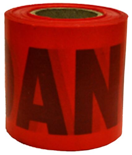 Red Danger Barricade Tape 2 mil - 3" x 300'