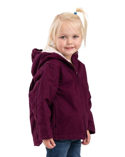 Girls' Toddler Washed Sherpa Lined Hooded Coat
