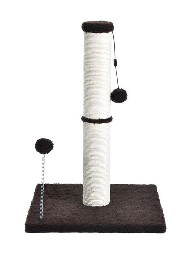 20" Seagrass & Plush Cat Scratching Post with Integrated Cat Toys