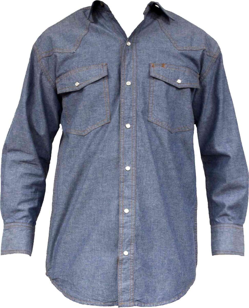 Men's Chambray Long-Sleeve Work Shirt in Blue Chambray
