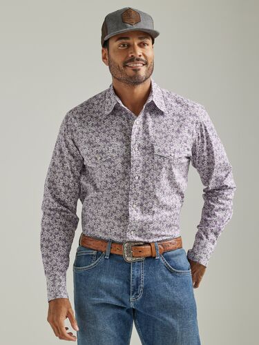 20X Advanced Comfort Long Sleeve Western Snap Shirt in Purple