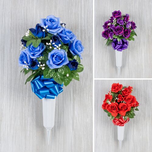 23" Rosebud Memorial Vase - Assorted