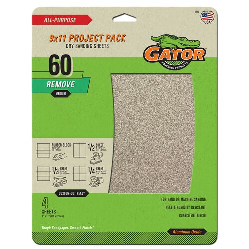 9" x 11" Multi-Purpose Sanding Sheets 4-Pack - 60 Grit