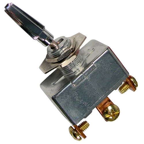 On/Off Momentary Steel Chrome Toggle Switch - 50 Amps