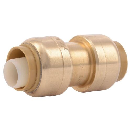 1/2" x 1/2" Brass PEX Push-Fit Straight Coupling Fitting