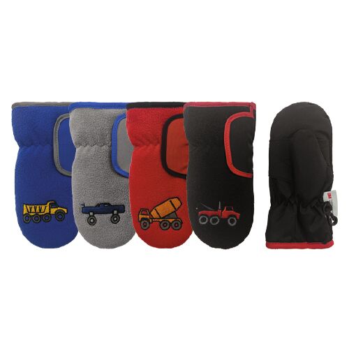 Toddler Boys' Sport Fleece Taslon Ski Mitten With Assorted Design