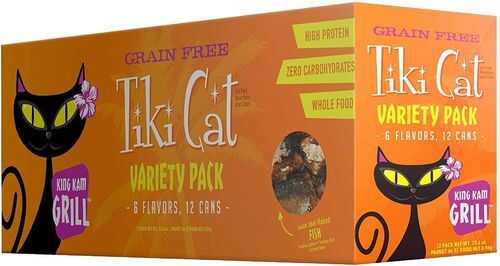 King Kam Grill 12 Pack Variety Pack Canned Cat Food 2.8 oz Cans- 6 Flavors