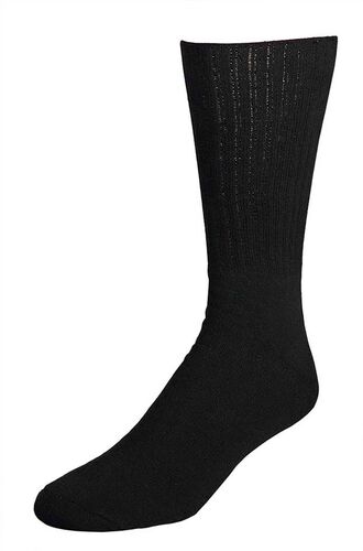 Men's King Size Crew Work Sock in Black 2-Pack