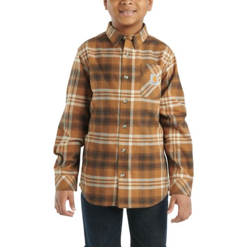 Boys' Long Sleeve Flannel Button-Front Shirt