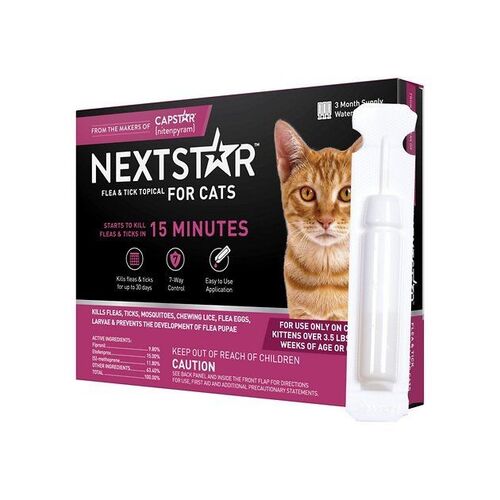 Flea and Tick Topical Treatment for Cats - 3 Count