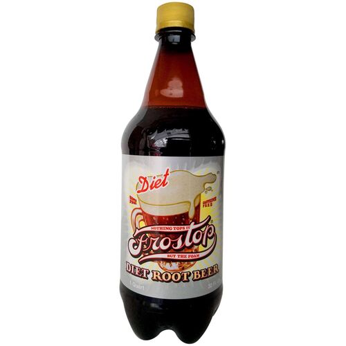 Diet Root Beer Soda Pop 32 Oz Single Bottle