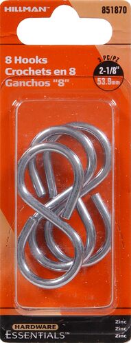 Hardware Essentials Zinc Plated 8-Hook