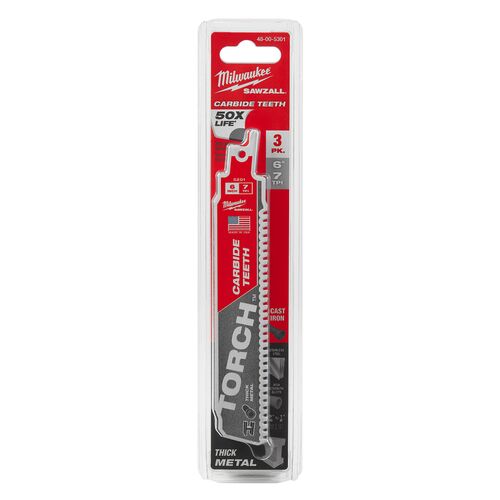 SAWZALL TORCH Carbide Blades 3-Pack - 6" 7 TPI