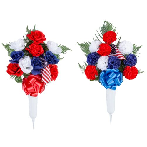 26" American Flag Memorial Vase - Assorted