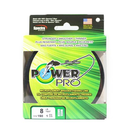 Power Pro Micro Filament Braid Fishing Line, Moss Green, 150 yrd, 8 lbs