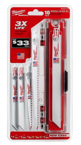 Sawzall Standard Metal and Wood Blade Set with Case - 10 Piece