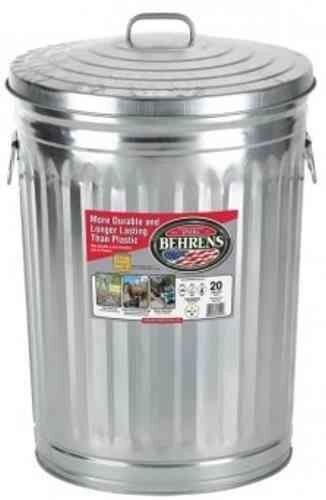 Galvanized Metal Garbage Can with Lid