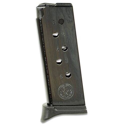 .380 ACP Magazine 6 Rounds Extended Base Polymer Black