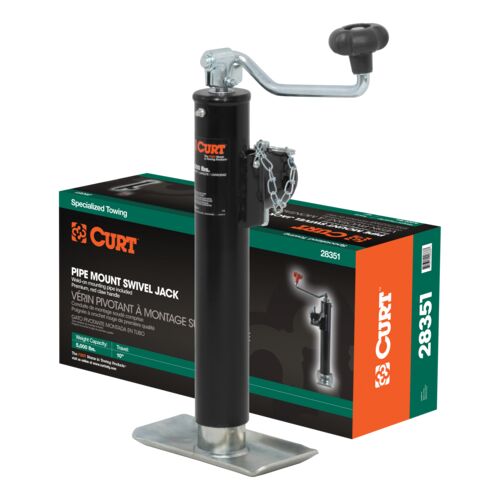 Pipe-Mount Swivel Jack with Top Handle (5,000 lbs 10" Travel)