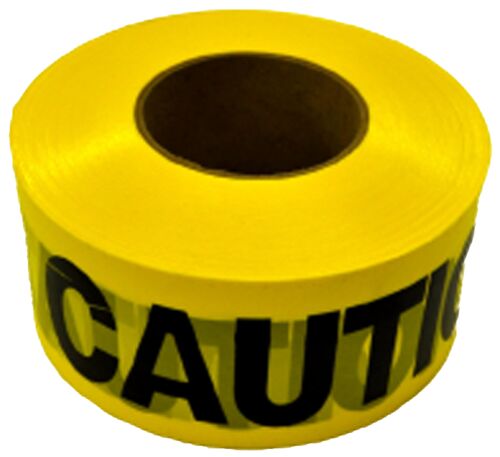 Yellow Caution Barricade Tape 2 mil - 3" x 1000'