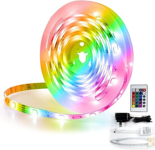 18ft. LED Color Changing RGB Tape Light - 11.5W - 500 Lumens - with Remote Control