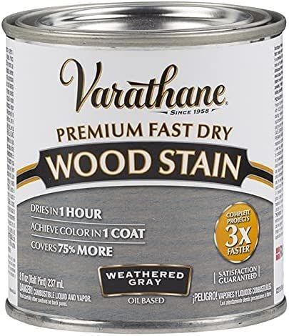 Premium Fast Dry Wood Stain Weathered Gray Paint - 1/2 Pint