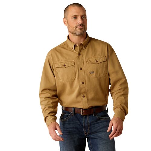 Men's Rebar Washed Twill Long Sleeve Work Shirt