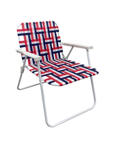 Folding Web Chair in Red/White/Blue