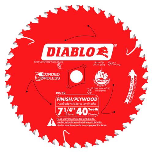 7-1/4" x 40 Tooth Finish Saw Blade