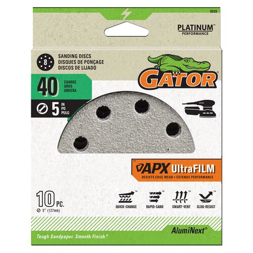 5" Sanding Discs 10-Pack - 40 Grit