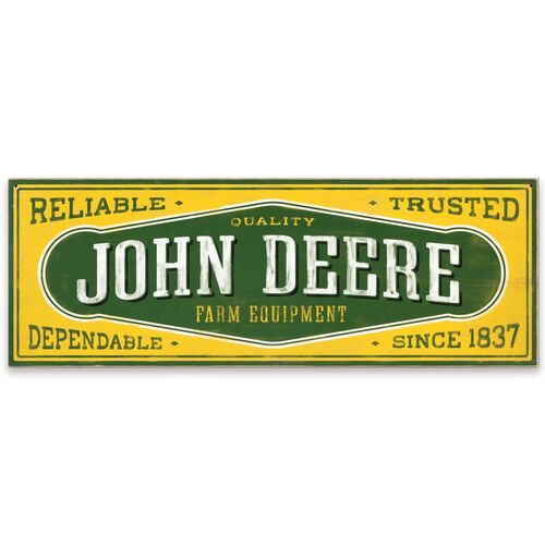 John Deere Reliable Trusted Dependable Quality Farm Equipment Wood Wall Decor