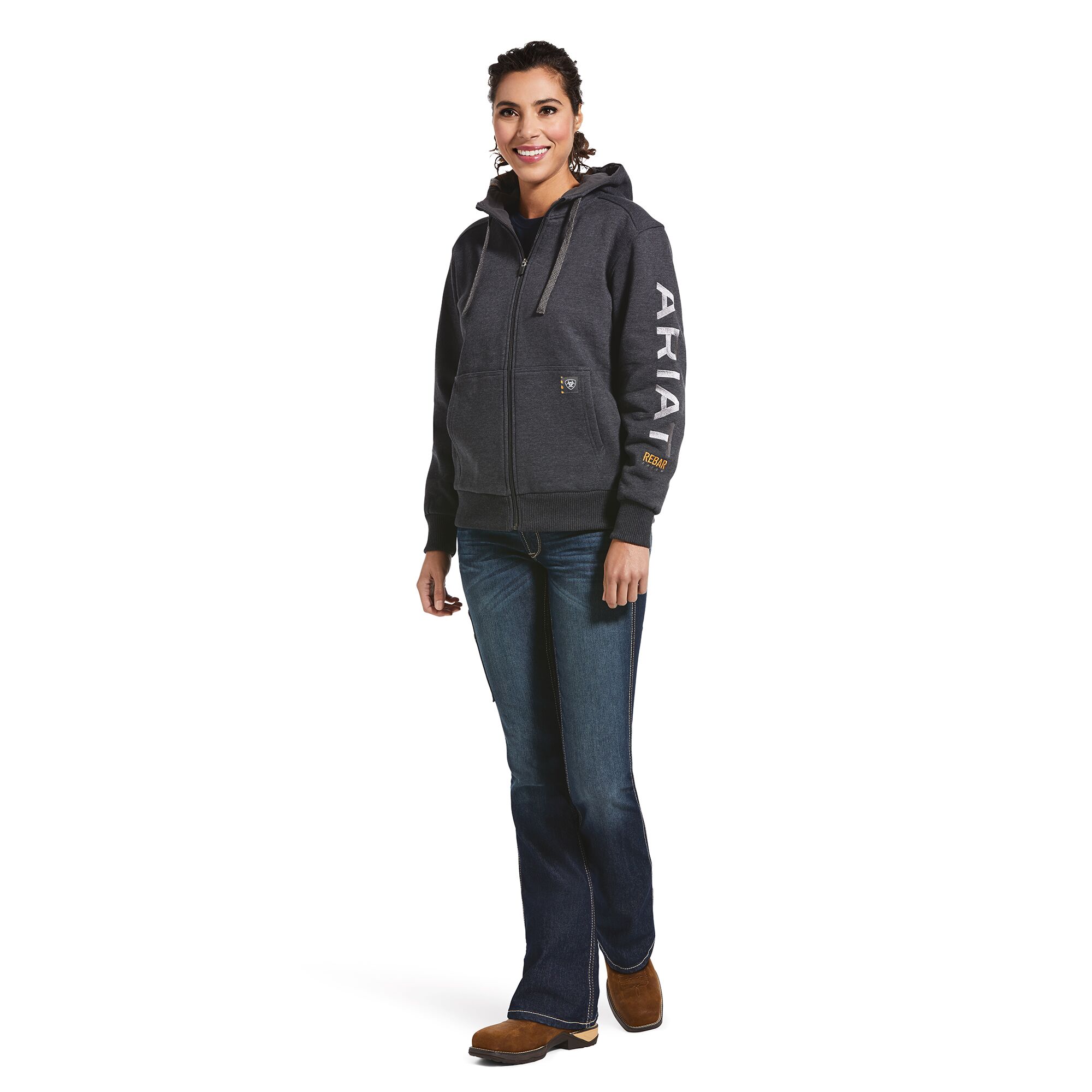 Rebar Workman 1/4 Zip Hoodie Charcoal