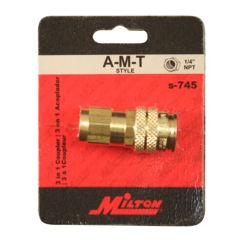 1/4" NPT Female AMT-Style 3 Way Coupler