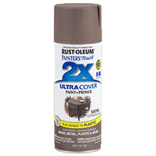 Painter's Touch 2X Ultra Cover Paint + Primer Spray Paint in Satin Longdon Grey - 12 oz