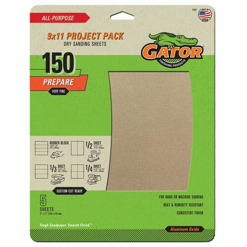 9" x 11" Multi-Purpose Sanding Sheets 5-Pack - 150 Grit