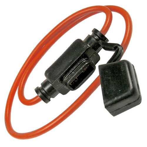 10 AMP In-Line ATM Mini Blade Fuse Holder with Dust Cap 16 AWG