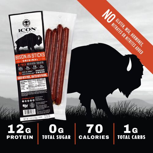 Bison & Pork Sticks - 4 Pack