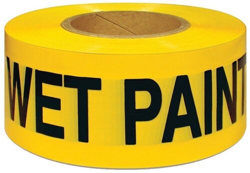 3 X 300 Ft Yellow Tape with Wet Paint Black Lettering Barricade Tape